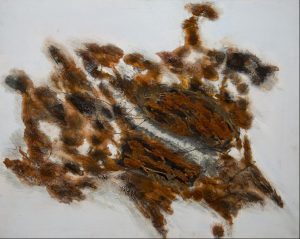 Savanne Rost mit Pigmente auf Leinwand Bild: 100 x 80 cm